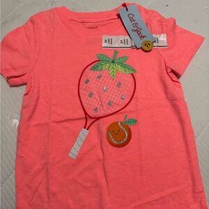 Cat & Jack Coral Kids T-Shirt with Tennis Design